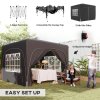 Outsunny 3 x 3(m) Pop Up Gazebo with Sides and Carry Bag, UPF50+, Height Adjustable Party Tent Instant Event Shelter for Garden, Outdoor, Patio, Black