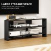 HOMCOM Corner TV Stand for 47 Inch Television, Modern TV Unit with 2 Open Shelves for Living Room, Bedroom, Black