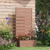 Outsunny Garden Planter with Trellis for Climbing Plants, Vines, Flowers, Freestanding Raised Bed for Garden, Outdoor, Patio, Planter Box with Drainage Gap, 72x38x150cm, Light Brown