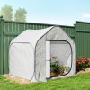 Outsunny Mini Pop Up Greenhouse with Reinforced PE Cover, Foldable Small Greenhouse with Zipper Door for Indoor Outdoor, 150 x 148 x 148 cm, White