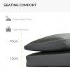 Outsunny 2 Pieces Outdoor Seat Cushions with Backrest, Fabric and PE Rattan Cover, Water Repellent Seat Pads for Chair, Swing, Sofa, Grey