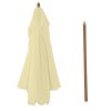 Outsunny 2.5m Wood Garden Parasol Sun Shade Patio Outdoor Wooden Umbrella Canopy, Table Market Umbrella with Vent, 38mm Pole, Rope Pulley Mechanism, Cream White