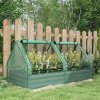 Outsunny Raised Garden Bed with Mini Greenhouse, Outdoor Metal Planter Box with Cover, for Herbs and Vegetables, Use for Patio, Garden, Balcony, Green and Dark Grey