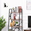 HOMCOM Ladder Shelf, Bookshelf, 4-Tier Industrial Storage Rack for Living Room, Bedroom, Kitchen
