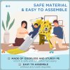 AIYAPLAY Kids Slide 3 in 1 Freestanding Toddler Slide with Climber, Basketball Hoop, Basketball, Lion-Themed for Ages 18-36 Months - Yellow