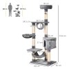 PawHut Cat Tree for Indoor Cats Condo Tower Multi-level Height 150CM  Kittens Activity Stand House with Toys & Various Scratching Posts