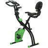 HOMCOM 2-in-1 Folding Exercise Bike, Foldable Stationary Bike with 8-Level Adjustable Magnetic Resistance, Arm Resistance Band, Pulse Sensor and LCD Monitor, Green