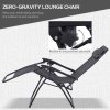 Outsunny Folding Zero Gravity Chairs, 3 Pieces Adjustable Sun Lounger and Table Set with Cup Holder and Headrest, Patio Bistro Set with Reclining Garden Chairs for Outdoor, Light Grey