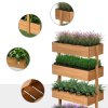 Outsunny 80cm x 45cm x 142cm 4-Tier Raised Garden Bed, Fir Wood Vertical Planter Box, Freestanding Elevated Plant Stand for Indoor Outdoor Use, Orange