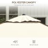 Outsunny 2M Garden Parasol Umbrella with Vent, Sun Shade Canopy with 4 Ribs, Piping Side, Umbrella for Garden Table, Balcony and Outdoor, Beige