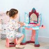 AIYAPLAY 31 Pieces Kids Dressing Table Set with Magical Princess Mirror, Music Lights, Makeup Accessories, Hair Dryer, Chair, Drawer for Ages 3-6 Years