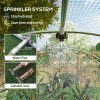Outsunny 3 x 2(m) Polytunnel Greenhouse with Sprinkler Irrigation System, Walk-in Green House for Garden with Wide Roll-up Door, 6 Mesh Windows, Galvanised Steel Frame, Green