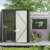 Outsunny 5ft x 3ft Lean to Garden Shed, Metal Outdoor Storage Shed with Single Lockable Door, Tool Storage Shed for Garden, Patio, Black