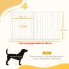 PawHut Dog Gate Wide Stair Gate w/ Door Pressure Fit Pets Barrier for Doorway, Hallway, 76H x 75-145W cm - White