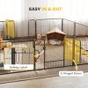 PawHut Dog Pen 12 Panels Puppy Pen Heavy Duty Pet Playpen for Indoor Outdoor for Dogs, Rabbits, Ducks 60cm High