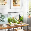 PawHut 27L Fish Tank, Glass Aquarium with Filter System, LED Light, Water Pump, Fish Tank Starter Kits for Betta, Goldfish, Shrimps, White