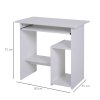 HOMCOM Compact Small Computer Table Wooden Desk Keyboard Tray Storage Shelf Modern Corner Table Home Office