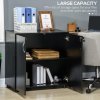 Vinsetto Filing Cabinet with Locking Doors & Shelves, 2-Tier Lockable Storage Cabinet with 2 Keys for Home Office, 80W x 40D x 80H cm, Black
