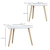 HOMCOM Nesting Coffee Table, Set of 2 Side Tables, Stacking End Tables with Solid Wood Legs, for Living Room Bedroom