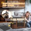 PawHut Dog Pen, Pet Playpen, Portable Foldable Dog Cat Playpen Soft Pet Cage with Storage Bag for Puppies, Rabbits, Kittens, Guinea Pigs, 84 x 64 x 53cm - Brown