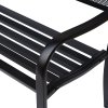 Outsunny 2 Seater Metal Garden Bench Garden Park Porch Chair Outdoor Patio Loveseat Seat Mesh Net Backrest Black