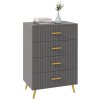 HOMCOM Bedroom Chest of Drawers, Modern 4-Drawer Dresser, Storage Drawer Unit with Aluminium Legs, Dark Grey