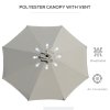 Outsunny 3(m) Garden Parasol Umbrellas, Outdoor Sun Shade with 8 Ribs, Tilt and Crank Handle for Balcony, Bench, Garden, Light Grey