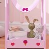 AIYAPLAY Kids Mirror Full Length with Storage Shelf, 360?? Rotating Standing Mirror for Bedroom, Kids Room, Nursery Room, Hot Pink