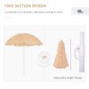 Outsunny 1.6m Garden Hawaii Parasol, Patio Beach Sun Umbrella Sunshade Hawaiian Folding Tilting Crank Parasol (Wheat)