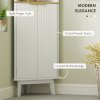 HOMCOM Tall Bathroom Storage Cabinet, Slim Bathroom Storage Unit with Doors and Adjustable Shelves, Freestanding Bathroom Cabinet with Curved Profile Design, White