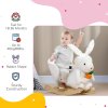HOMCOM Kids Rocking Horse, Plush Rabbit-Shaped Baby Rocking Animal w/ Carrot Toy, Safety Harness, Realistic Sounds, Foot Pedals, for Toddlers Aged 18-36 Months - White