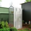 Outsunny 3 Tier Mini Greenhouse with Reinforced PE Cover, Portable Small Greenhouse with Roll-Up Door, 100 x 40 x 150cm, White