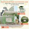 AIYAPLAY Kids Garden Swing Seat, Outdoor Swing Chair with Adjustable Canopy, Safety Belt, 2 Seater Hammock Swing Bench for Patio, Porch, Garden, Green