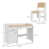 ZONEKIZ Kids Desk and Chair Set for 3-6 Years with Storage Drawer, Study Table and Chair for Children - White