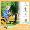 HOMCOM Kids Ride on Forklift Truck w/ Fork and Tray, Ride On Tractor w/ Under Seat Storage, Treaded Wheels, No Power Design, for 3-4 Years Old