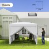 Outsunny 3 x 3(m) Pop Up Gazebo, Water and UV Resistant Party Tent Camping Canopy Marquee with Carry Bag, White