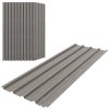 Outsunny Corrugated Roofing Sheets, Pack of 12, Galvanised Metal Roofing Sheets for Greenhouse, Garage, Storage Shed, Carport, 129 x 45cm, Grey Wood Effect
