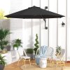 Outsunny 3 M Wall Mounted Garden Parasol Umbrella with Rotate, Outdoor Market Umbrella Sun Shade Canopy with 8 Ribs, Charcoal Grey