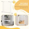 PawHut Dog Gate Stair Gate Pressure Fit Pets Barrier Auto Close for Doorway Hallway, 74-80cm Wide Adjustable, White