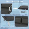 HOMCOM 2 Seater Sofa Bed, Click Clack Convertible Bed Settee, Modern Velvet Feel Fabric Sofa with 2 Cushions for Living Room, Bedroom, Guest Room, Charcoal Grey