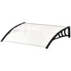 Outsunny Front Door Canopy Outdoor Awning Aluminium Rigid Plastic Polycarbonate Rain Shelter UV Water Rain Resistant 120 x 75cm White