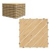 Outsunny 9 Pcs Wooden Interlocking Decking Tiles, 30 x 30 cm Anti-slip Outdoor Flooring Tiles, 0.81m² per Pack, All Weather Use for Patio, Balcony, Terrace, Hot Tub, Yellow