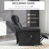 HOMCOM Power Lift Chair Armchair for the Elderly, PU Leather Recliner Chair with Extended Footrest, Remote Control and Side Pocket, Black