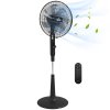 HOMCOM Quiet Pedestal Fan, 17.5 Inch Standing Fan with 28 Speeds, 3 Modes, 75 Degree Oscillation, 12-Hour Timer, Adjustable Height, Mosquito Repellent Function for Bedroom, Home Office, Black