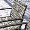 Outsunny 4 Seater Rattan Dining Set with Rectangular Glass Top Table and 4 Armchairs, PE Rattan Garden Furniture Set, Outdoor Dining Table and Chairs for Patio, Balcony, Lawn, Mixed Grey