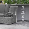 Outsunny 10 Seater Rattan Dining Set with Expandable Table and Nesting Chairs, Rattan Garden Furniture Set with Cushions, Outdoor Dining Table and Chairs, Sectional Corner Sofa Set, Light Grey