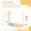 PawHut Dog Gate Stair Gate Pressure Fit Pets Barrier Auto Close for Doorway Hallway, 74-80cm Wide Adjustable, White