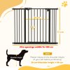 PawHut Dog Gate Stair Gate Pressure Fit Pets Barrier Auto Close for Doorway Hallway, 74-100cm Wide Adjustable, Black