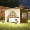 Outsunny 3 x 3(m) Pop Up Gazebo with Sides and Carry Bag, UPF50+, Height Adjustable Party Tent Instant Event Shelter for Garden, Outdoor, Patio, Sand