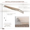 Outsunny 3 x 2m Manual Window Awning Canopy Garden Outdoor Shelter Patio Sun Shade UV Blocker Light Weight Aluminium Frame w/ Hand Crank Beige